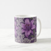 Caneca lírios e renda design コーヒーマグカップ (正面右)