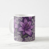 Caneca lírios e renda design コーヒーマグカップ (正面左)