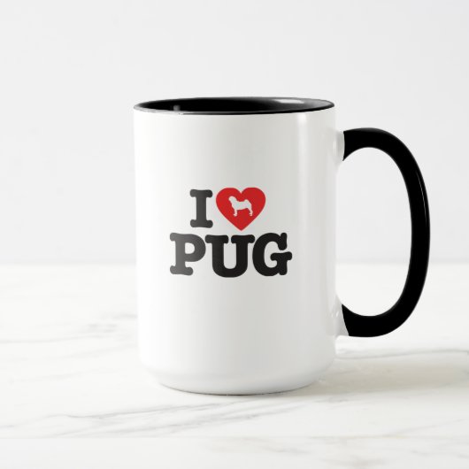 Caneca Love Pug マグカップ (右)