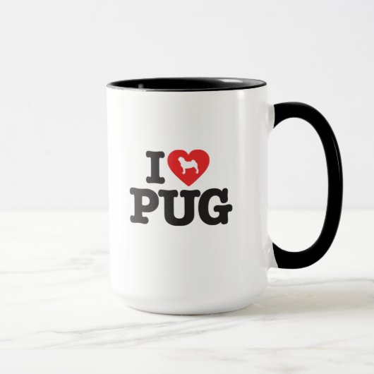 Caneca Love Pugs マグカップ (右)