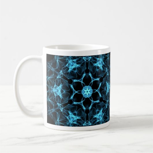 caneca Mandala Espectral Blue コーヒーマグカップ (左)