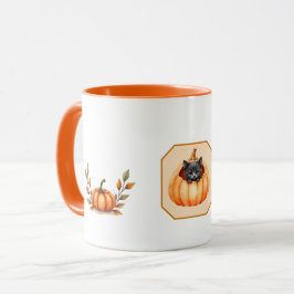 Caneca motivo Halloween "Gatinho na Abóbora" マグカップ
