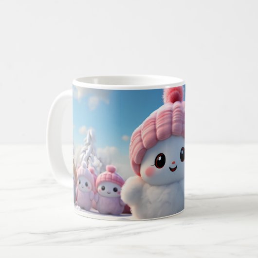 Caneca (Mug) Bonequinhos de Neve Fofos コーヒーマグカップ (正面左)