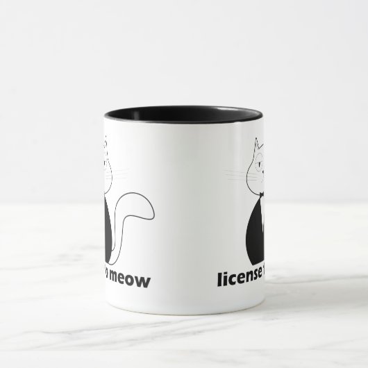 Caneca Mug - Cat. License to Meow マグカップ (中央)