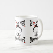 Caneca Mulheres no Tatame - Eu amo Jiu Jitsu コーヒーマグカップ (正面右)