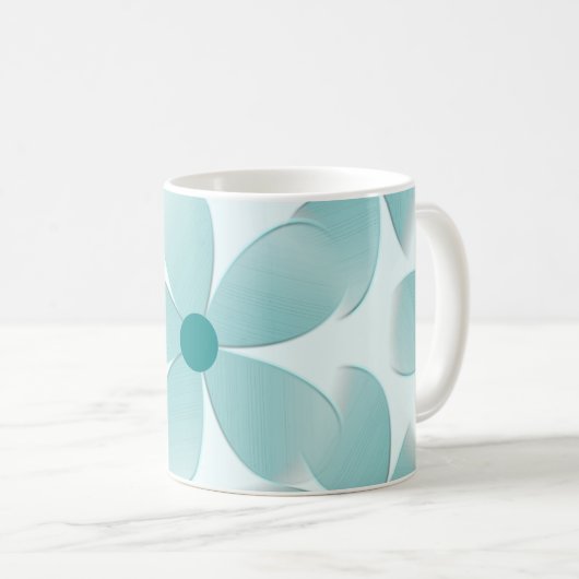 Caneca. Padrão floral verde. コーヒーマグカップ (正面右)