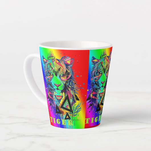 Caneca para café latte/Tigres カフェラテマグ (左アングル)