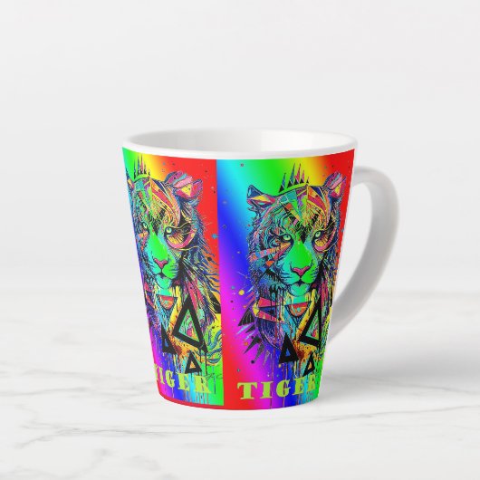 Caneca para café latte/Tigres カフェラテマグ (右アングル)
