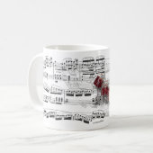 Caneca partitura e bateria コーヒーマグカップ (正面左)