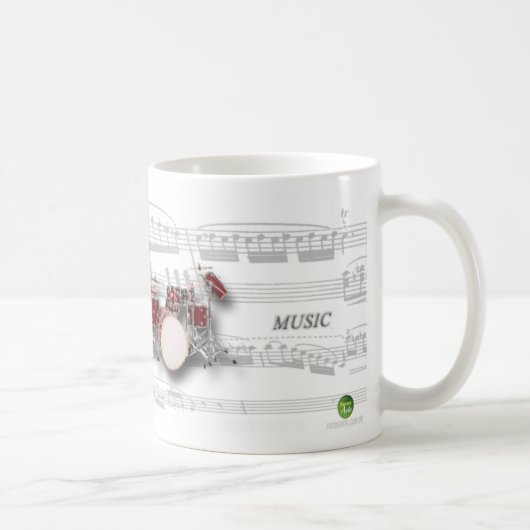 Caneca partitura e bateria コーヒーマグカップ (右)