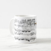 Caneca partitura e saxofone コーヒーマグカップ (正面左)