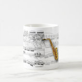 Caneca partitura e saxofone コーヒーマグカップ (中央)