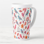 Caneca Pássaros e Flores DESING カフェラテマグ (右アングル)