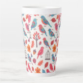 Caneca Pássaros e Flores DESING カフェラテマグ (正面)