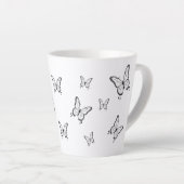 Caneca Pequena Branca Borboletas カフェラテマグ (右アングル)