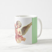 caneca personalizada anjo cupido com coração  コーヒーマグカップ (正面右)