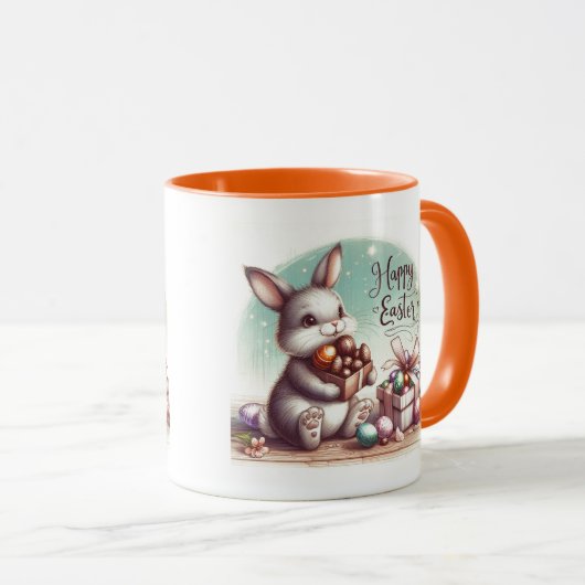 caneca personalizada coelho da páscoa マグカップ (正面右)