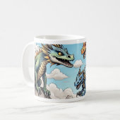 Caneca personalizada com desenho de dragões コーヒーマグカップ (正面左)