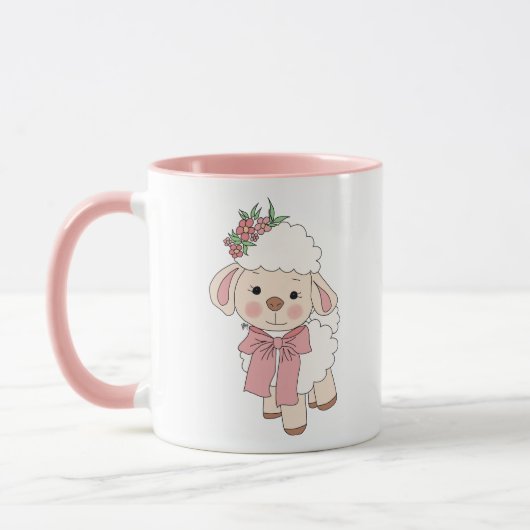 Caneca personalizada de Ovelhinha fofa マグカップ (左)