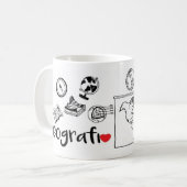 Caneca Profissão Geografia 325ml コーヒーマグカップ (正面左)