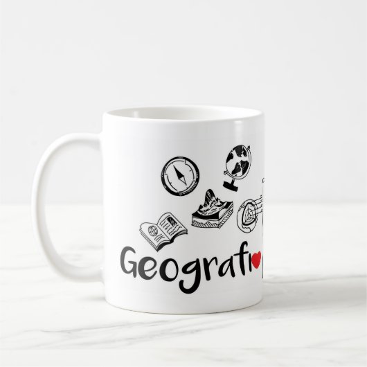 Caneca Profissão Geografia 325ml コーヒーマグカップ (左)