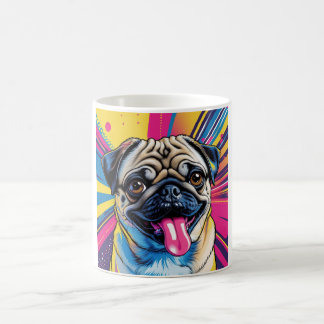Caneca Pug Pop Art 01 コーヒーマグカップ