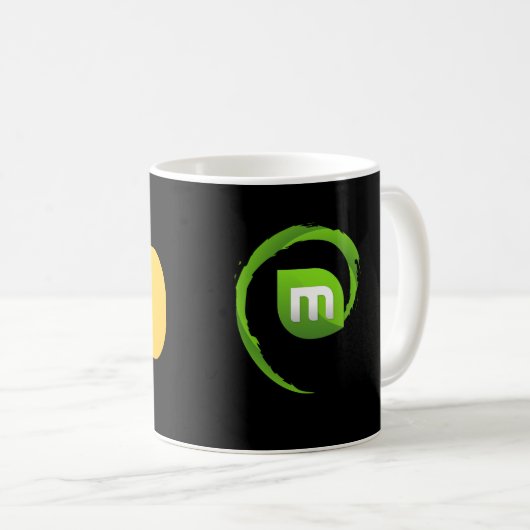 Caneca Python e Linux Mint コーヒーマグカップ (正面右)