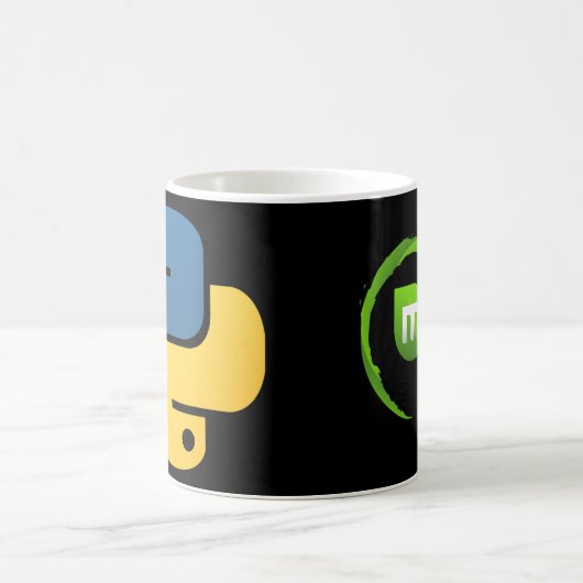 Caneca Python e Linux Mint コーヒーマグカップ (中央)