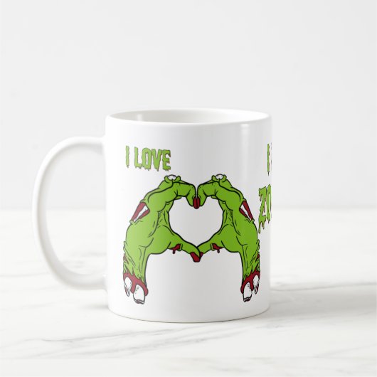 caneca Zombie Love コーヒーマグカップ (左)