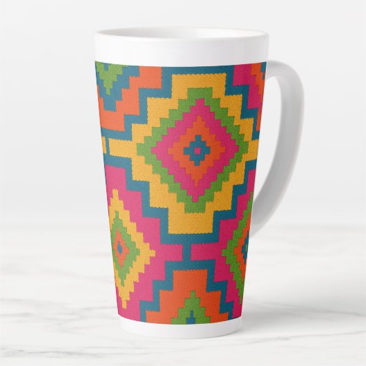 CANECAS CORES GEOMÉTRICO  カフェラテマグ (右アングル)