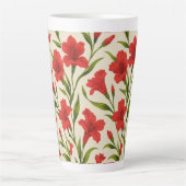 canecas florais vermelha カフェラテマグ (正面)