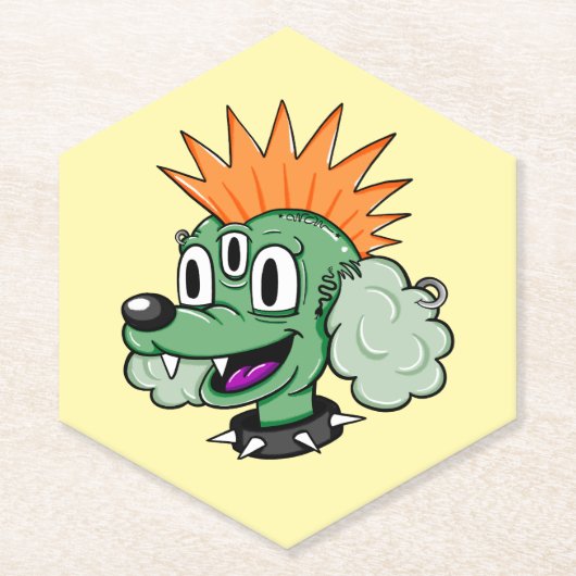 Caniche Punk ペーパーコースター (正面)