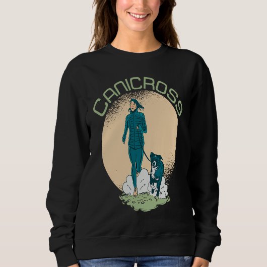 Canicross Run Running Dog Exercise Workout Sport スウェットシャツ (正面)