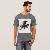 Canicross Runner Dog Silhouette Fusion Dynamic Spo Tシャツ (正面フル)