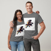 Canicross Runner Dog Silhouette Fusion Dynamic Spo Tシャツ (ユニセックス)