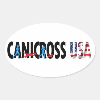 Canicross USAオーバルステッカー 楕円形シール