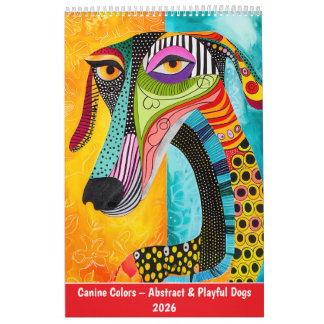 Canine Colors – Abstract & Playful Dogs 2026 カレンダー