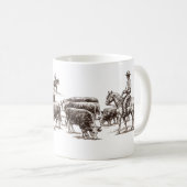 Canine Cowboy Design – Western Dog Lover Apparel – コーヒーマグカップ (正面右)