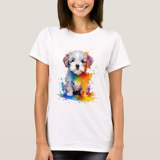 Canine Splash, dulce perrito Tシャツ (正面)