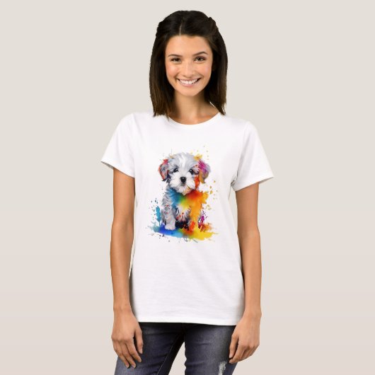 Canine Splash, dulce perrito Tシャツ (正面フル)