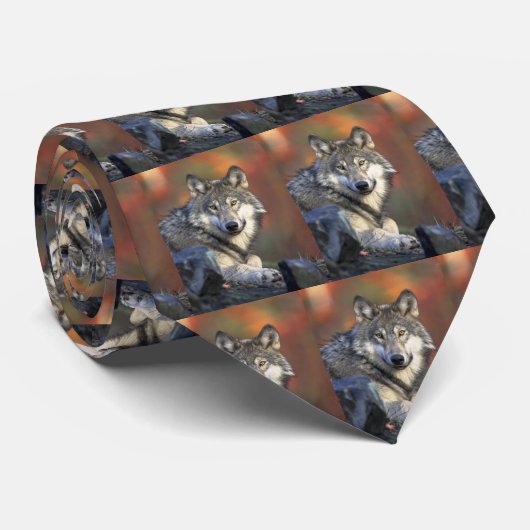 Canis_lupus_Gray Wolf Wolves ネクタイ (ロール)