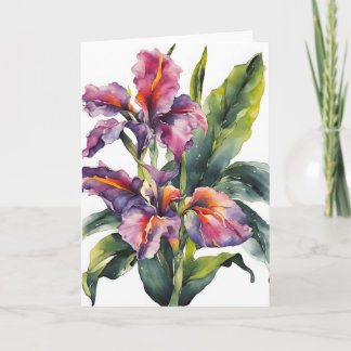 Canna - Watercolor flowers カード
