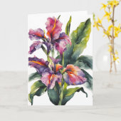 Canna - Watercolor flowers カード (黄色い花)