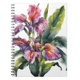 Canna - Watercolor flowers ノートブック