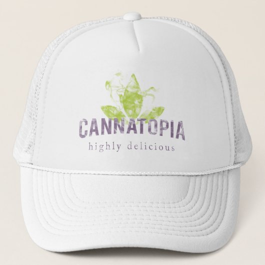Cannatopiaの煙のロゴのトラック運転手の帽子 キャップ (正面)