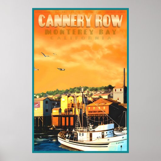 Cannery Row California Poster Monterey Bay Travel ポスター (正面)