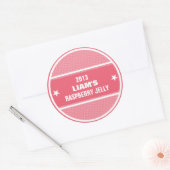 Canning jar labels赤ストライプのカスタムパーソナライズされた ラウンドシール (封筒)