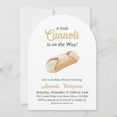 Cannoli Gender Neutral Beige Italian Baby Shower 招待状 (正面)