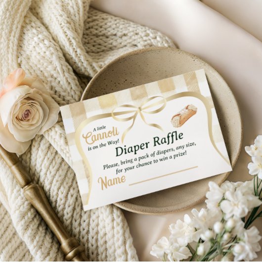 Cannoli Gender Neutral Italian Baby Shower Diaper エンクロージャーカード