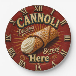 Cannoli Italian Bakery Kitchen Pastry Gift ペーパープレート